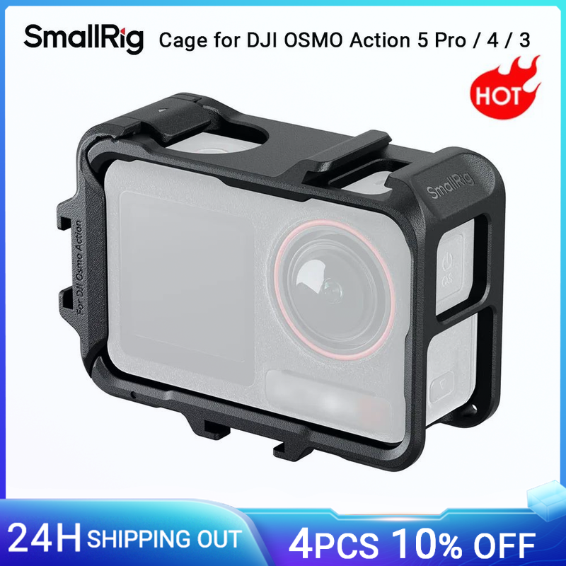Gabbia SmallRig per DJI OSMO Action 5 Pro / 4 / 3, custodia per fotocamera con pattino freddo e supporto laterale a sgancio rapido per riprese o luci 5135