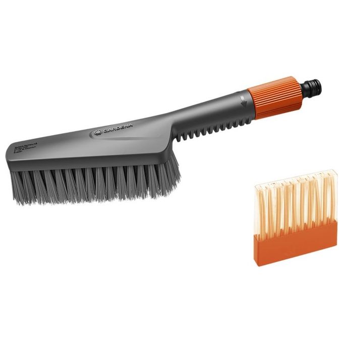 Gardena 18860-20 Cleansystem Set Pulizia Spazzola Manuale S Soft con Bastoncini Shampoo colore Grigio Arancione