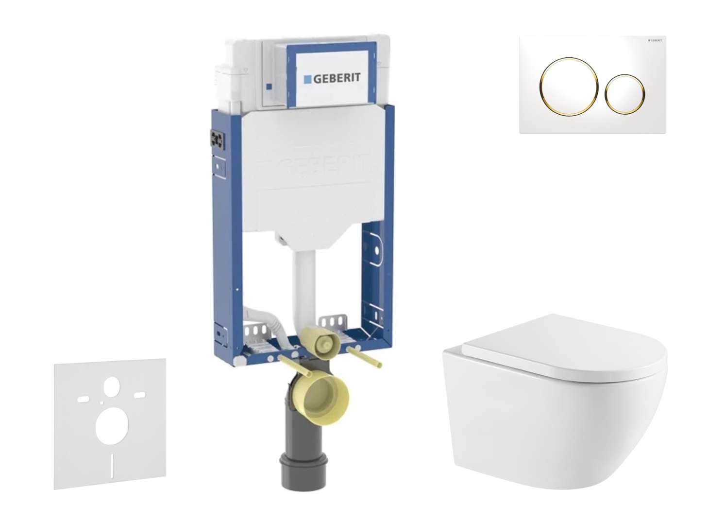 Geberit Combifix - Set Con Modulo Di Installazione, Vaso Wc Oudee E Copriwater Softclose, Placca Di Comando Sigma20, Bianco/color Oro Sani15ca3160 Geberit Combifix - Set Con Modulo Di Installazione, Vaso Wc Oudee E Copriwater Softclose, Placca Di Comando Sigma20, Bianco/color Oro Sani15ca3160