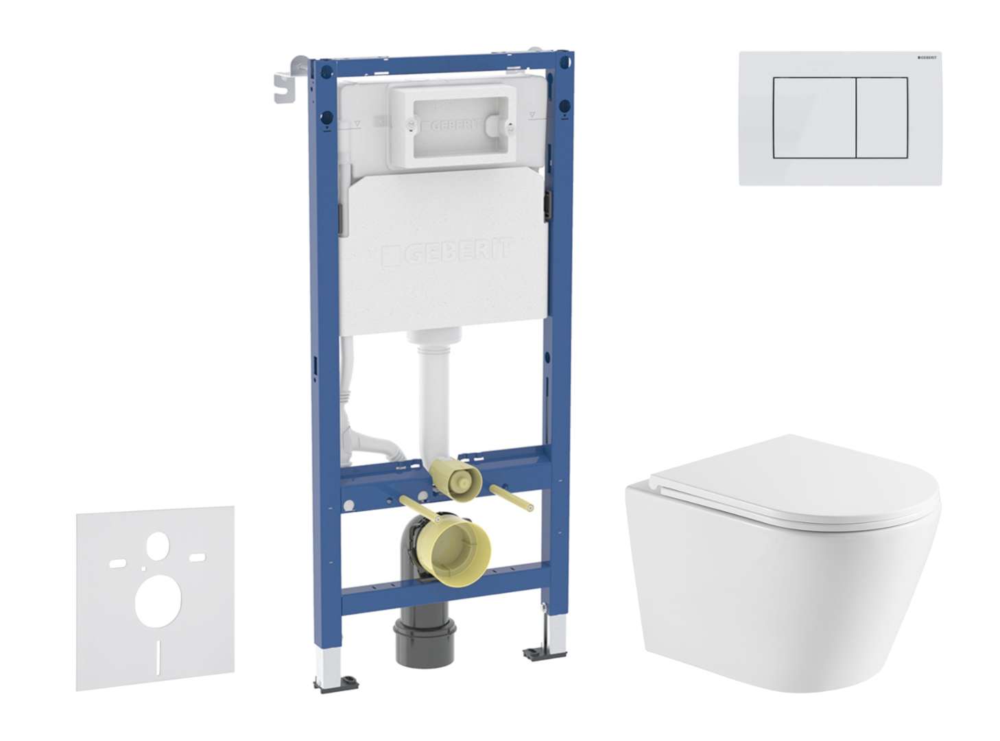 Geberit Duofix - Set Con Modulo Di Installazione, Vaso Wc Nefia E Copriwater Softclose, Placca Di Comando Delta20, Bianco Alpino Sani11ca31116
