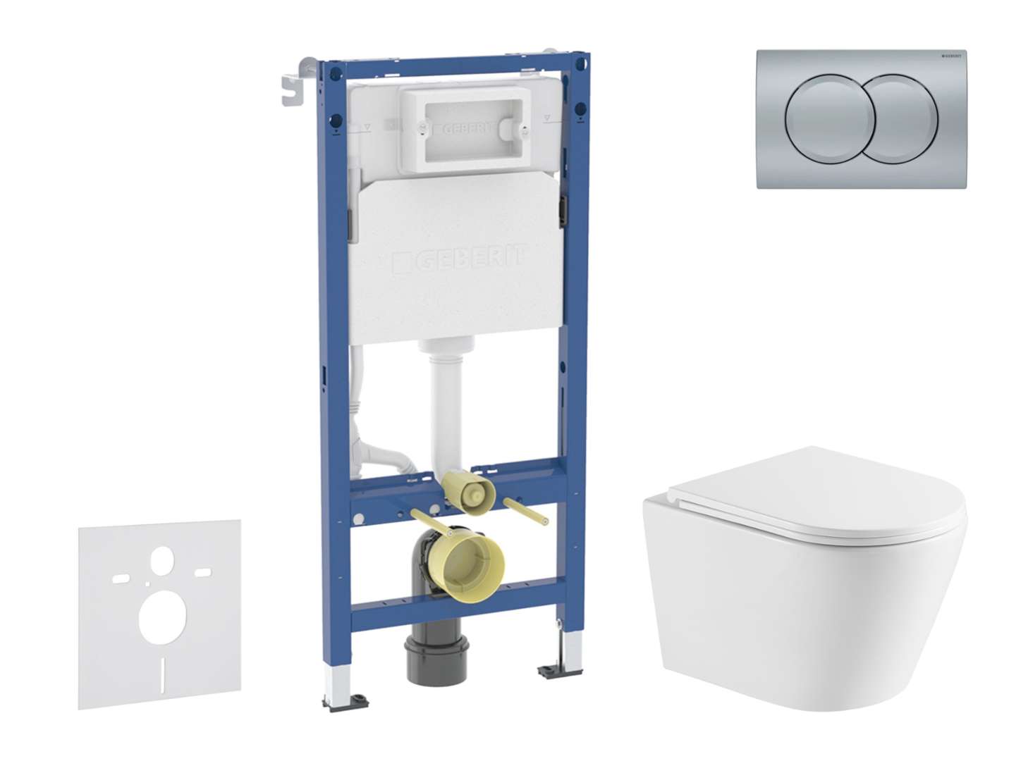 Geberit Duofix - Set Con Modulo Di Installazione, Vaso Wc Nefia E Copriwater Softclose, Placca Di Comando Delta01, Cromo Opaco Sani11ca2108 Geberit Duofix - Set Con Modulo Di Installazione, Vaso Wc Nefia E Copriwater Softclose, Placca Di Comando Delta01, Cromo Opaco Sani11ca2108