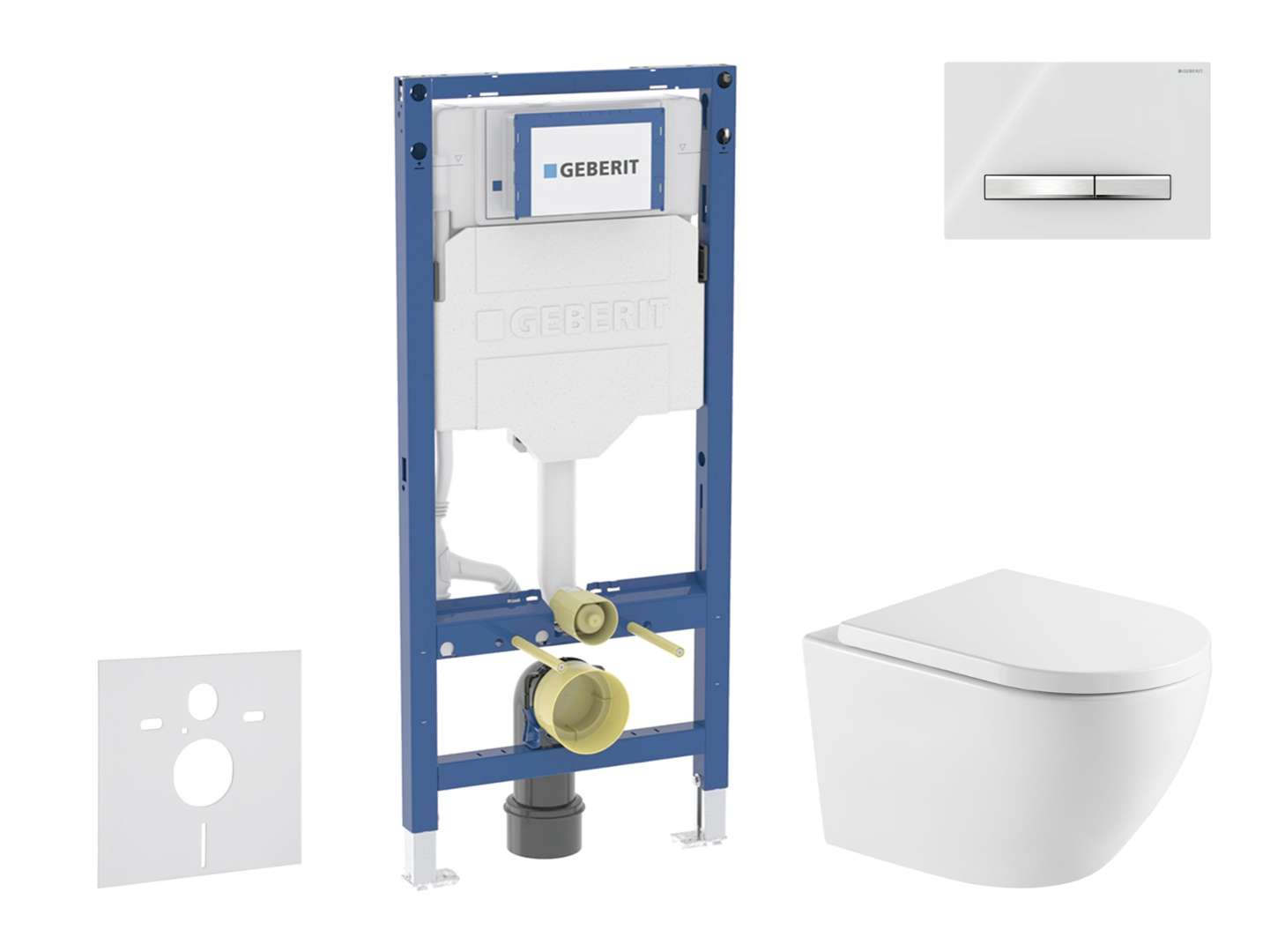 Geberit Duofix - Set Con Modulo Di Installazione, Vaso Wc Oudee E Copriwater Softclose, Placca Di Comando Sigma50, Cromo/bianco Alpino Sani11ca31133