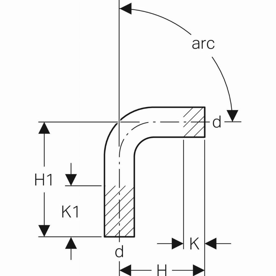 Geberit Mapress Acciaio Al Carbonio Curva A 90°, Dn 15, 20403