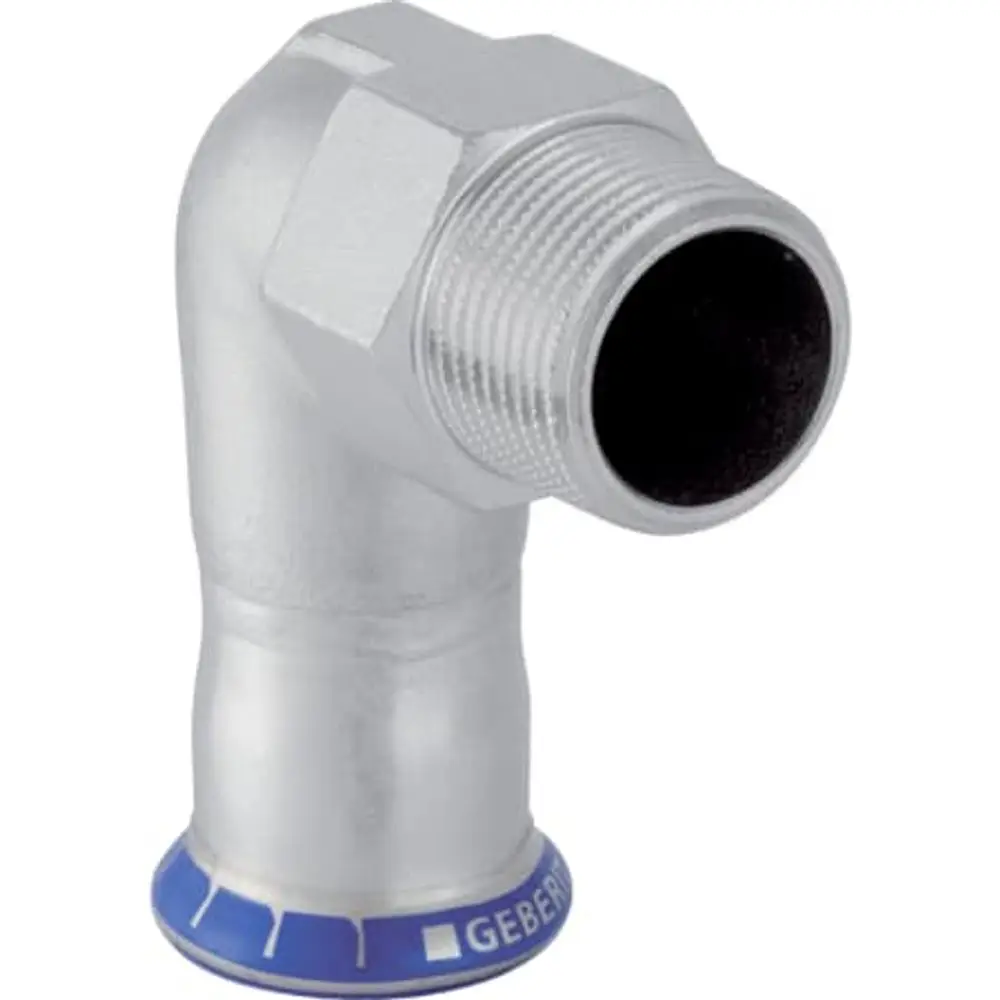 Geberit Mapress Acciaio Inossidabile Raccordo A Gomito A 90° Con Filettatura Esterna, Dn 50, 33839