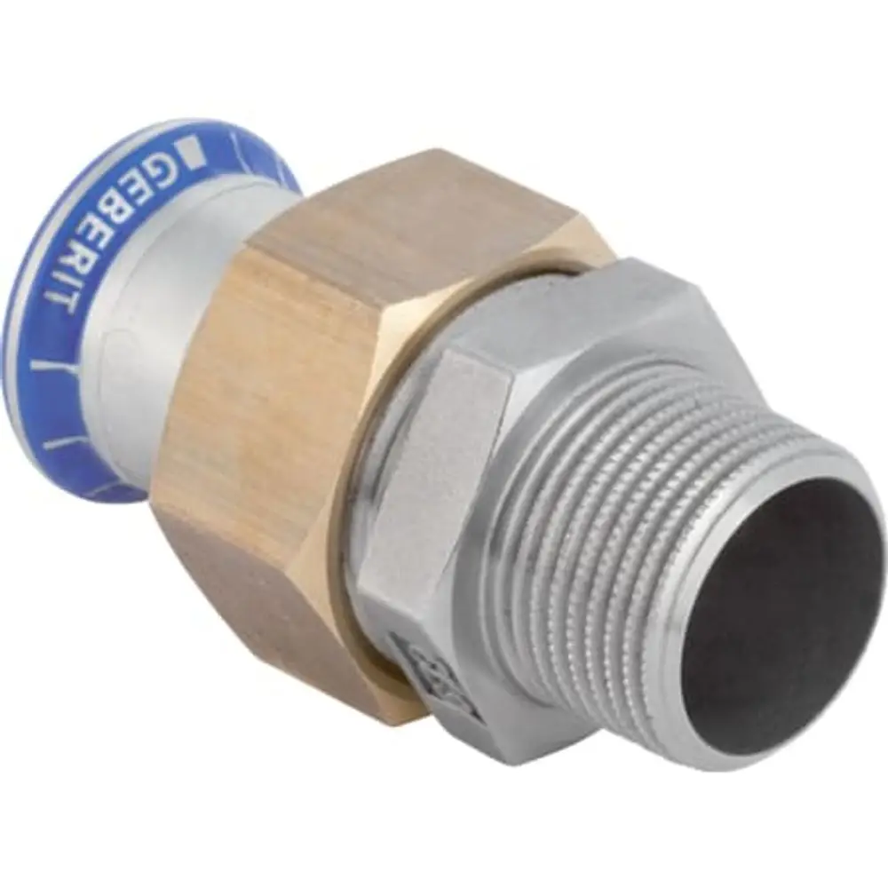 Geberit Mapress Acciaio Inossidabile Raccordo A Vite Di Transizione Con Filettatura Esterna, Dn 20 / 25, Dø 22 Mm, 35336