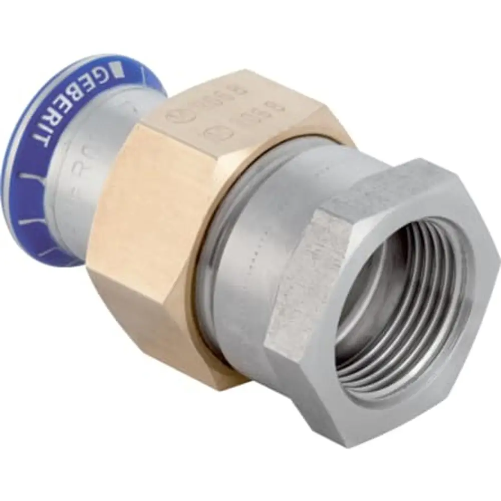 Geberit Mapress Acciaio Inossidabile Raccordo A Vite Di Transizione Con Filetto Interno (privo Di Labs), Dn 40, Dø 42 Mm, 85308