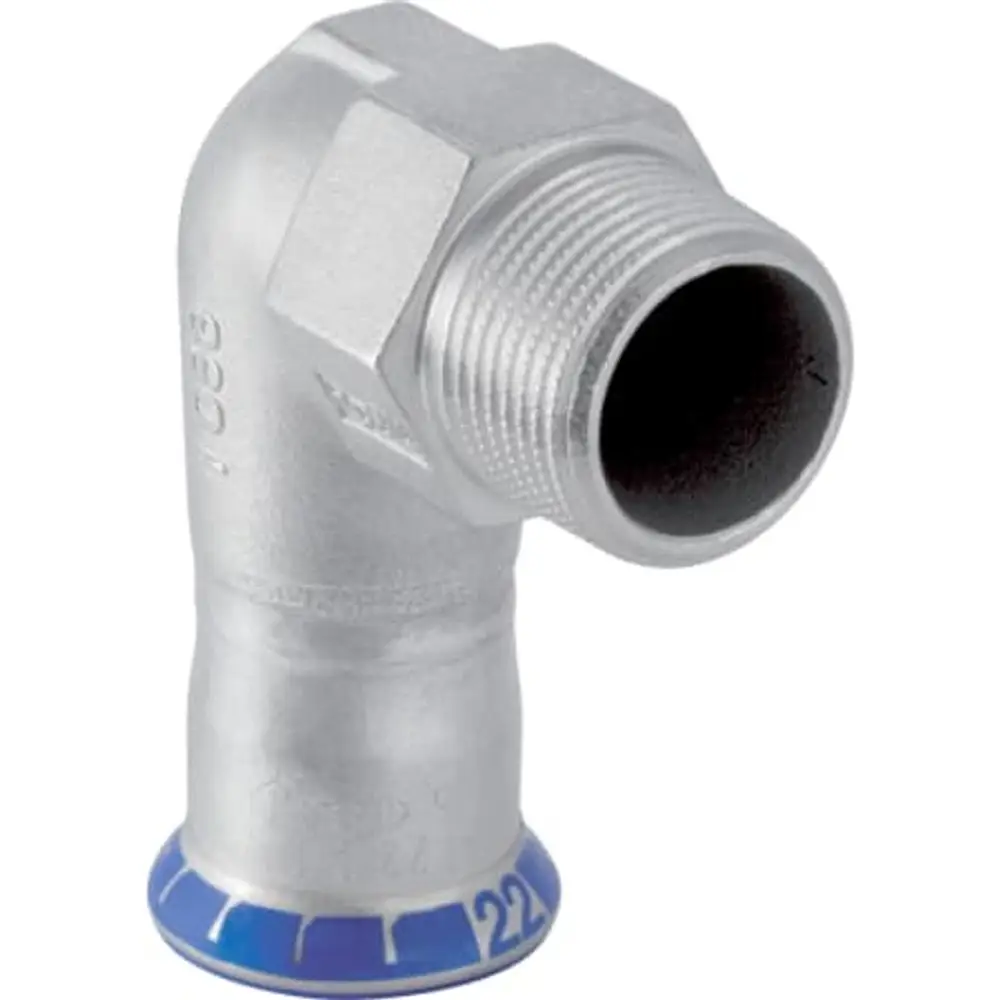 Geberit Mapress Acciaio Inox Gomito Di Transizione A 90° Con Filettatura Esterna (privo Di Labs), Dn 15, 83834