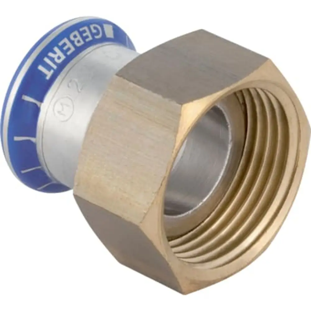 Geberit Mapress Acciaio Inox Raccordo Di Transizione Con Ghiera (esente Da Labs), Dn 25, Dø 28 Mm, 85047