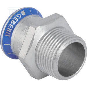 Geberit Mapress Acciaio Inox Transizione Con Filetto Esterno, Dn 20 / 25, Dø 22 Mm, 31716