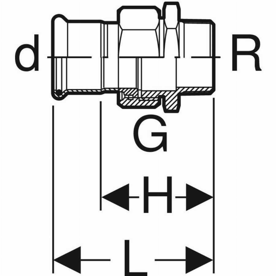 Geberit Mapress Raccordo In Acciaio Al Carbonio Con Filettatura Maschio - 253