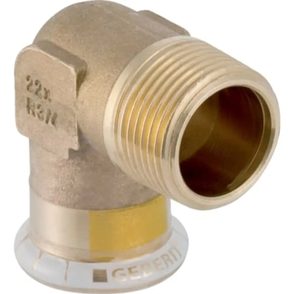 Geberit Mapress Rame Gomito Di Transizione 90° Con Filetto Esterno (gas), Dn 20, 34730 Geberit Mapress Rame Gomito Di Transizione 90° Con Filetto Esterno (gas), Dn 20, 34730
