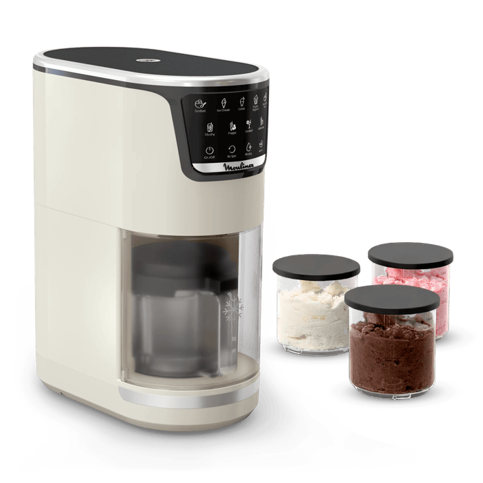GELATIERA MOULINEX DOLCI MJ602A, Potenza massima 600 W, Recipiente da 1,4 l, 1 velocità, Bianco