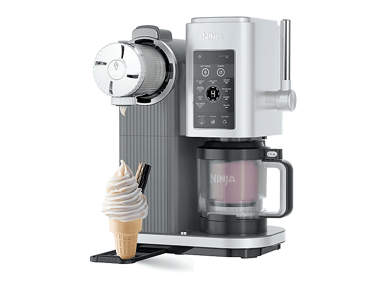 GELATIERA NINJA CREAMi Swirl NC701EU, Potenza massima 800 W, Recipiente da 0,48 l, Coperchio trasparente, Argento