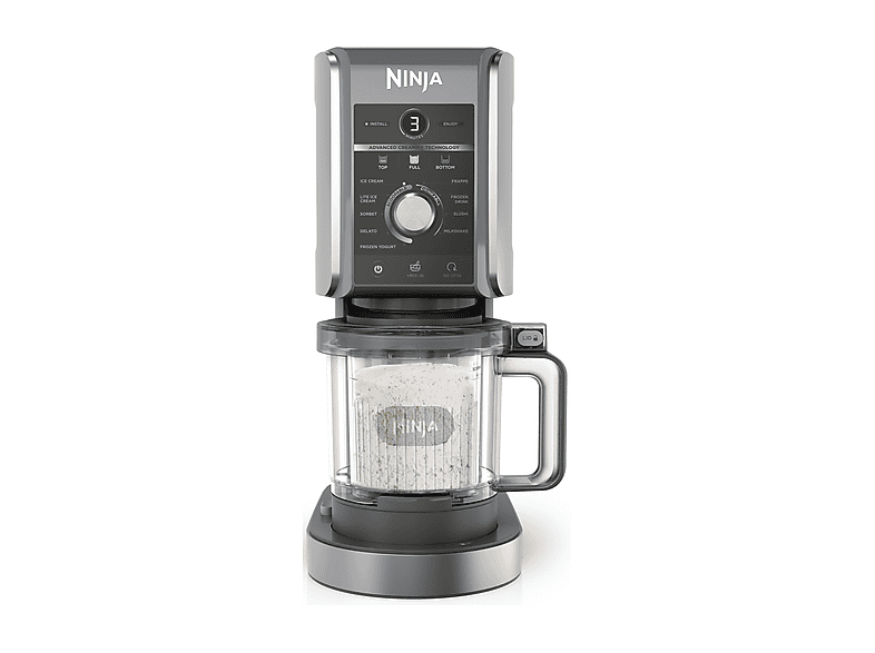 GELATIERE NINJA CREAMI DELUXE NC502EU, Potenza massima 800 W, Recipiente da 0,709 l, 1 velocità, Coperchio trasparente, Grigio