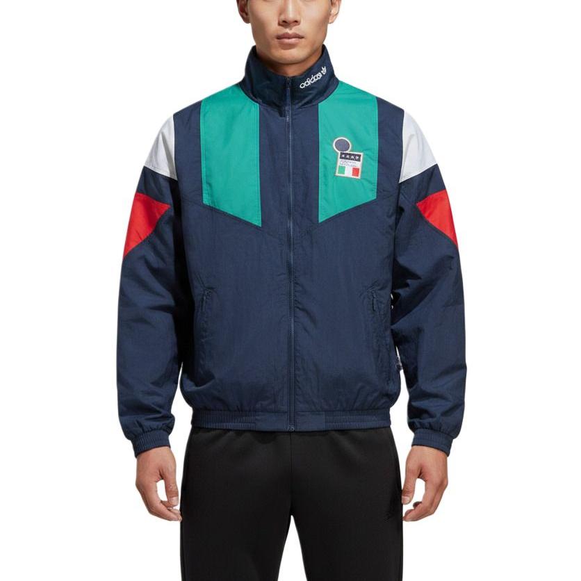 Giacca da uomo Adidas Originals Figc Eqt Color Block con colletto alto, zip, manica lunga semplice, giacche KG2595 3XL blue