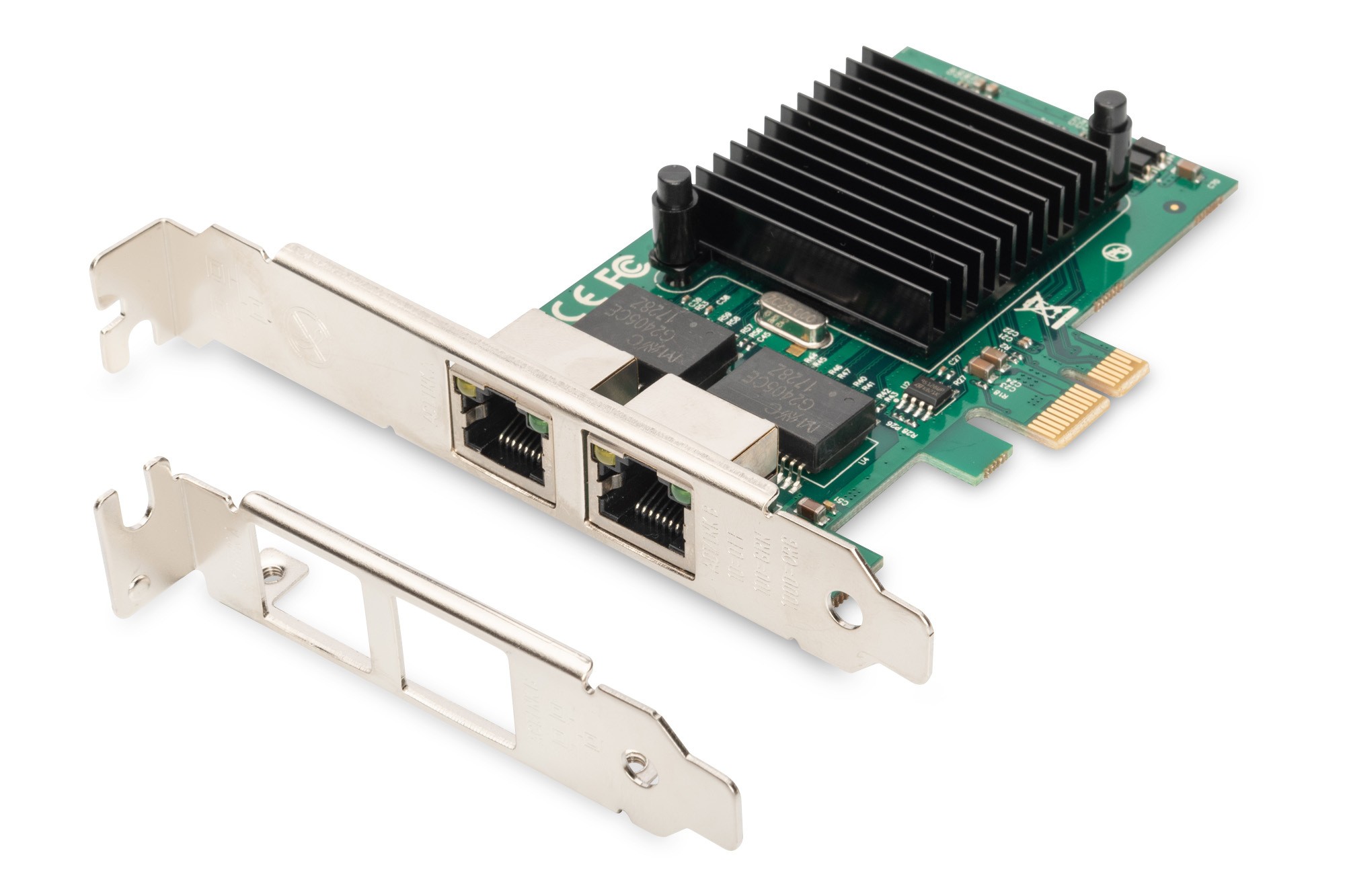 Gigabit Ethernet Pci Express Card 2 Porte 32-Bit Staffa A Basso Profilo Chipset Intel