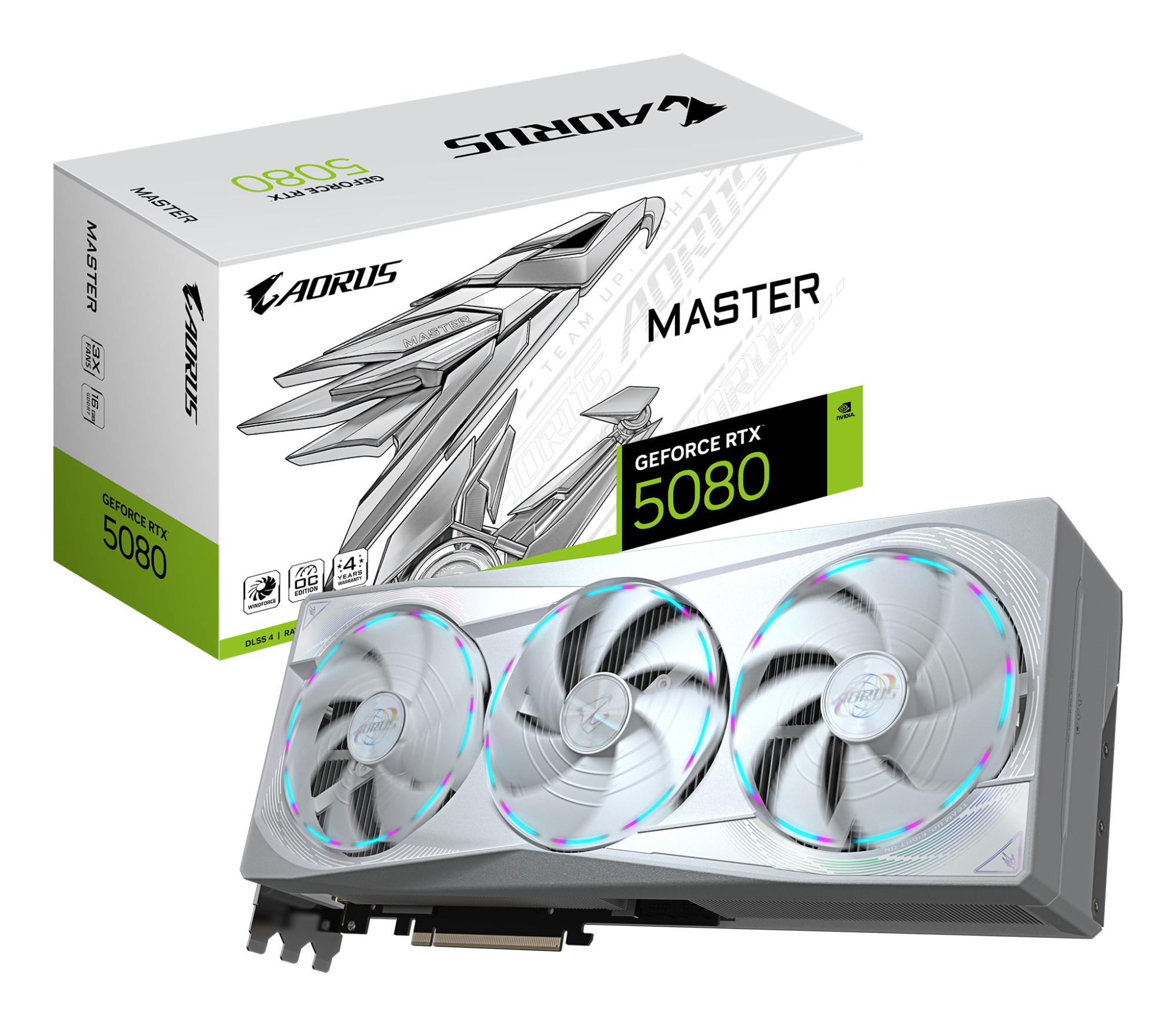 GIGABYTE AORUS GeForce RTX 5080 MASTER ICE 16G Scheda Grafica - 16GB GDDR7 256 bit PCI-E 5.0 2805MHz Core Clock 3 x DP 2.1a 1 x HDMI 2.1b NVIDIA DLSS 4 GV-N5080AORUSM ICE-16GD