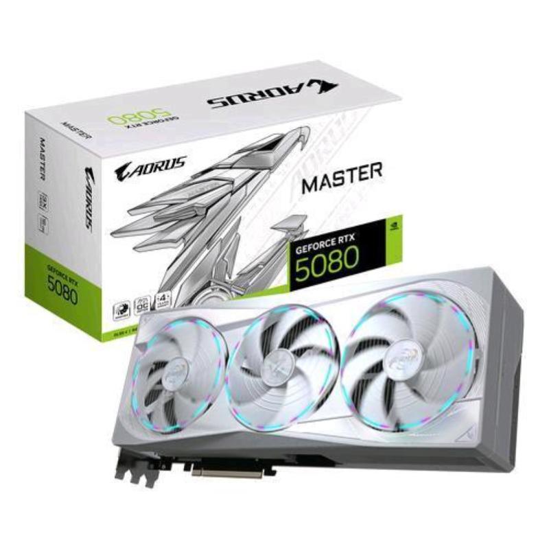 Gigabyte aorus geforce rtx 5080 master ice 16g scheda grafica 16gb gddr7 tirle fan pci express x16 5.0