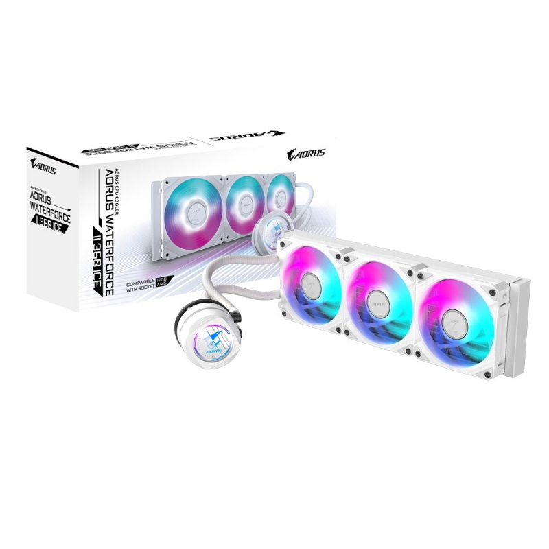 Gigabyte aorus waterforce ii 360 ice processore raffreddatore di liquidi tutto in uno 12 cm bianco