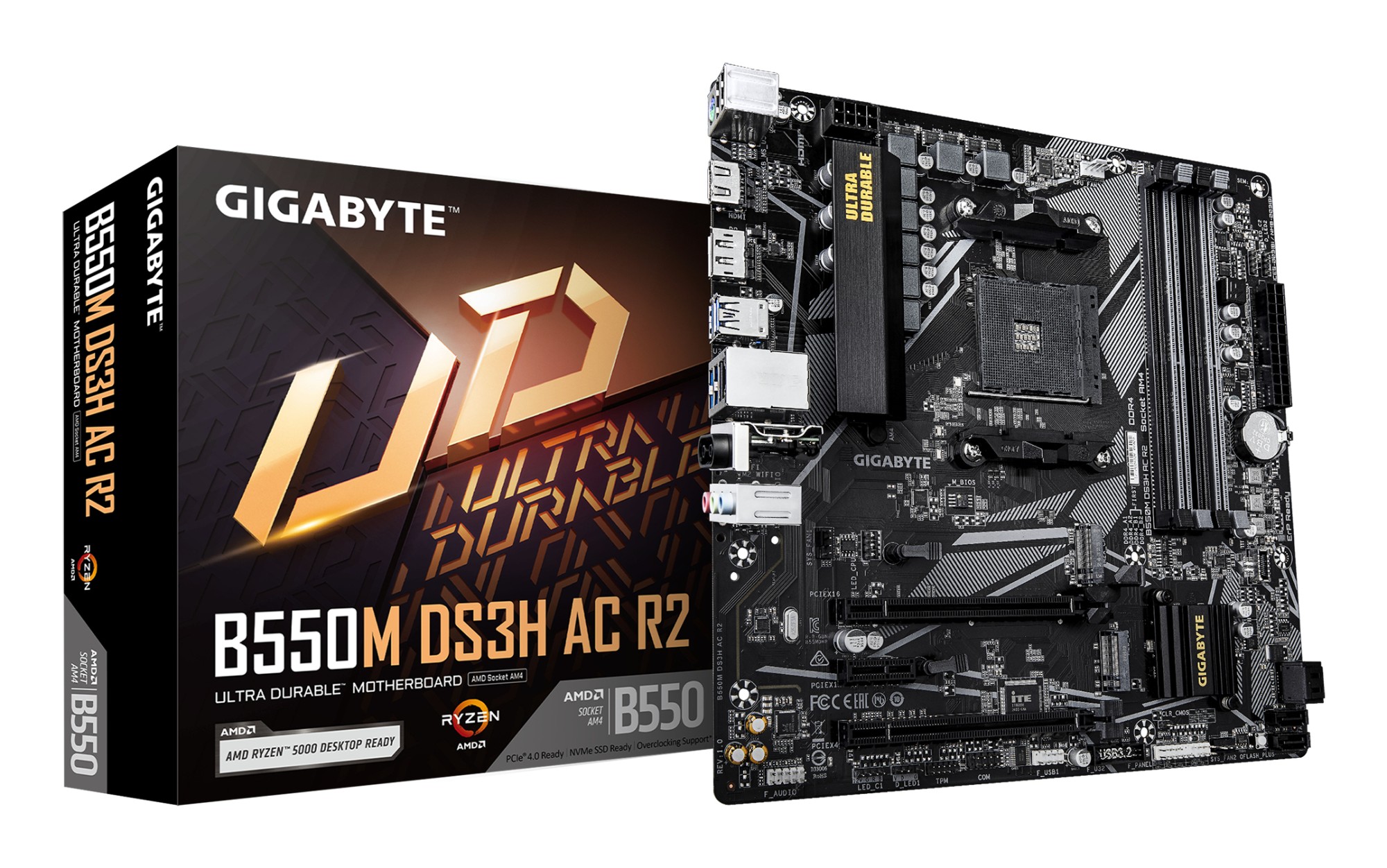 Gigabyte B550M DS3H R2 AMD AM4 4x DDR4 - M.2 SATA PCIe 4.0 - M.2 SATA - HDMI DP - MicroATX