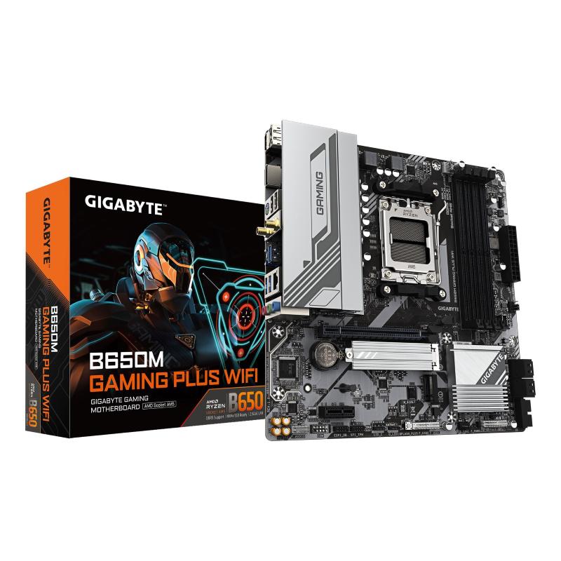 Gigabyte b650m gaming plus wifi scheda madre - cpu amd ryzen 9000, vrm a 5+2+2 fasi, fino a 8000 mhz ddr5, 2xpcie 4.0 m.2, lan