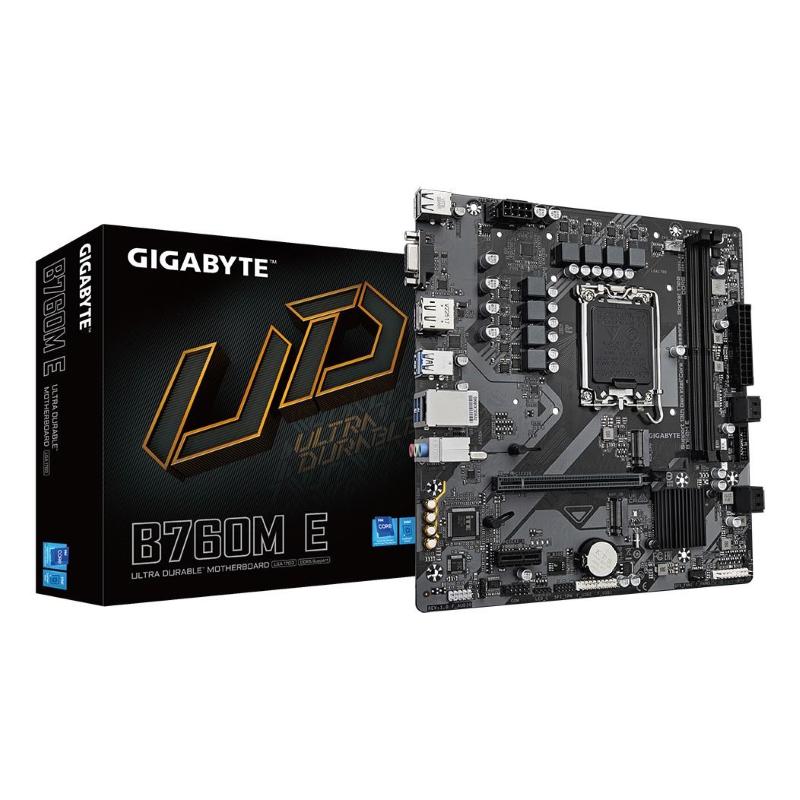 Gigabyte b760m e scheda madre - supporta cpu intel core 14ª generazione, vrm a 6+1+1 fasi, fino a 7200 mhz ddr5 (oc), 2xpcie