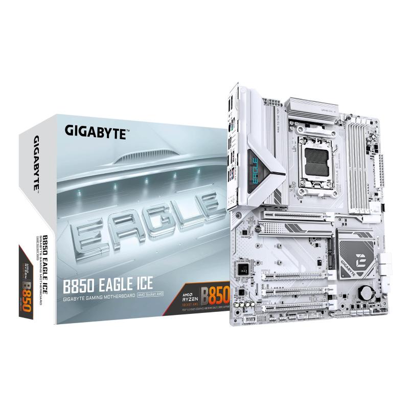 Gigabyte b850 eagle ice scheda madre - cpu amd ryzen serie 9000, vrm digitale a 8+2+2 fasi, fino a 8200 mhz ddr5 (o.c), 1 x m.2