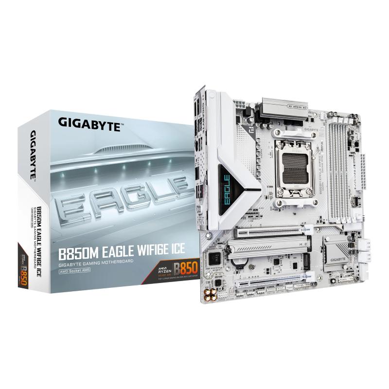 Gigabyte b850m eagle wifi6e ice scheda madre - cpu amd ryzen serie 9000, vrm digitale a 8+2+2 fasi, fino a 8200 mhz ddr5 (oc),