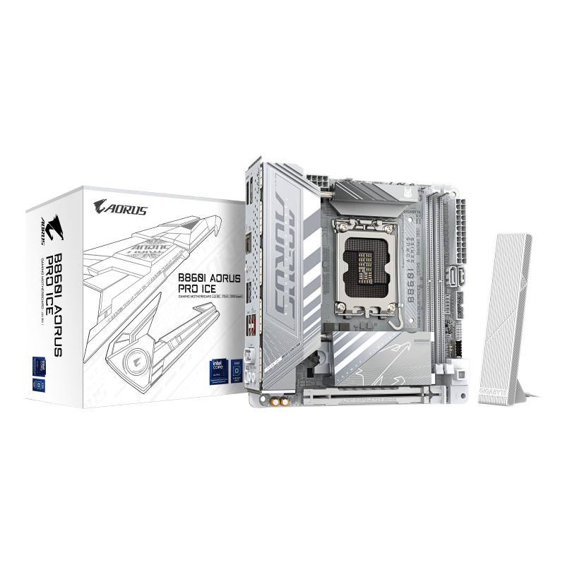 Gigabyte b860i aorus pro ice scheda madre - cpu intel core ultra, vrm a 8+1+2+1 fasi, fino a 9200mhz ddr5, 1xpcie 5.0 + 1xpcie