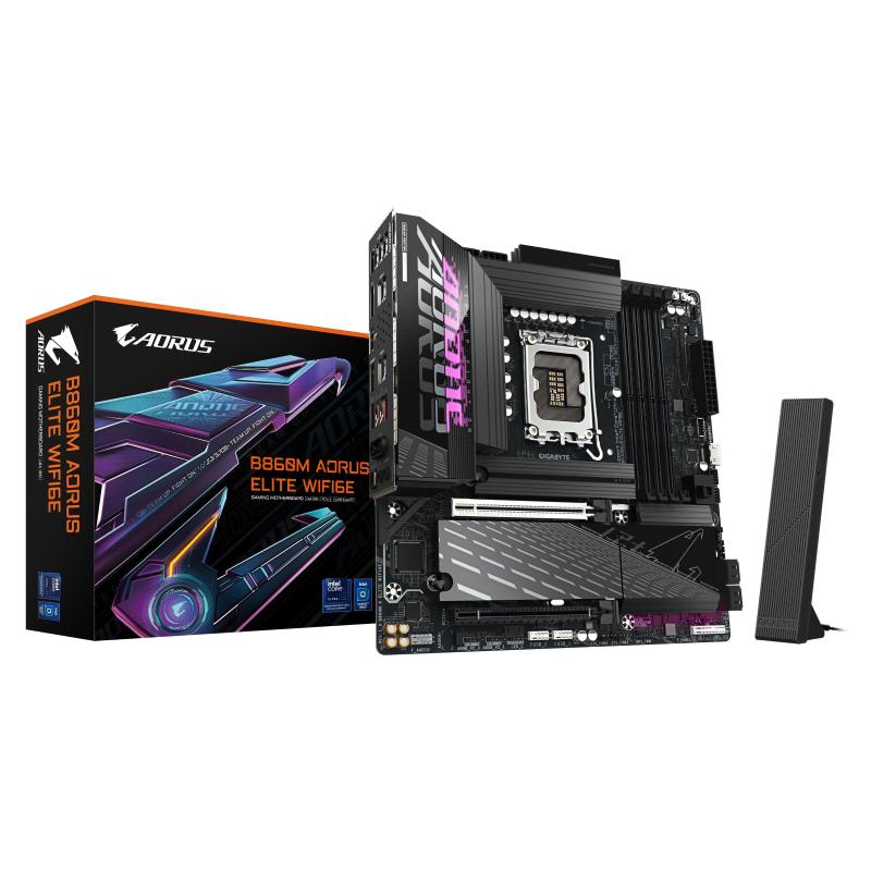 Gigabyte b860m aorus elite wifi6e scheda madre - cpu intel core ultra, vrm a 12+1+2+1 fasi, fino a 9200mhz ddr5, 1xpcie 5.0 +