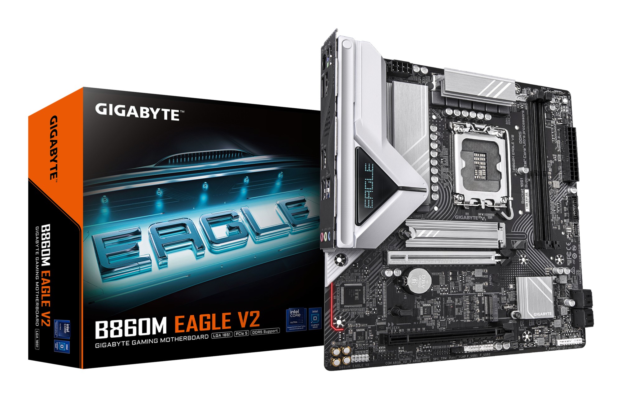 GIGABYTE B860M EAGLE V2 Scheda madre - CPU Intel Core Ultra Series VRM a 6+1+2 fasi fino a 9066 MHz DDR5 1x M.2 PCIe 5.0 + 1x M.2 PCIe 4.0 LAN 2.5 GbE USB 3.2 Gen 1