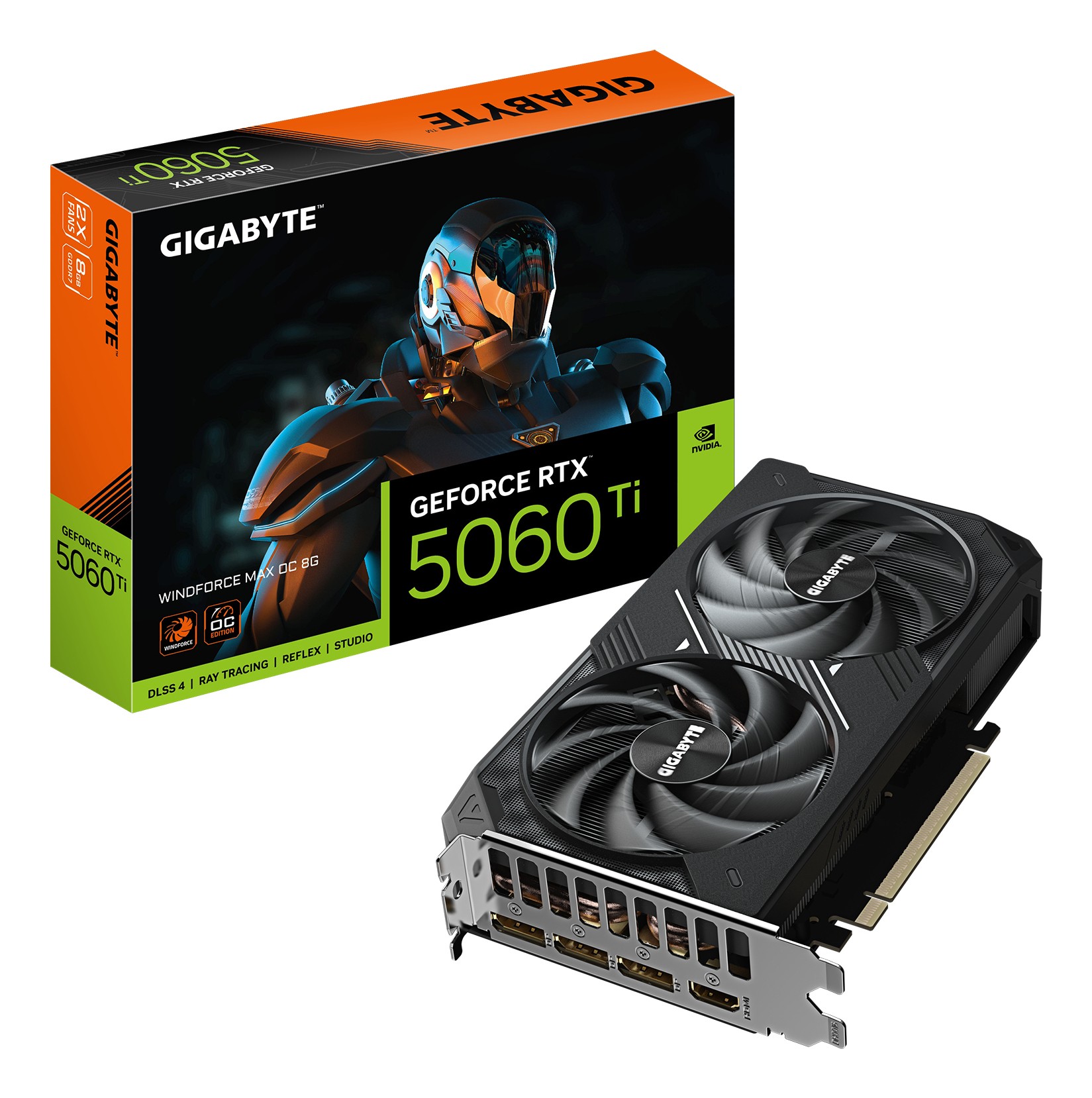 GIGABYTE GeForce RTX 5060 Ti WINDFORCE MAX OC 8G Scheda Grafica 8 GB GDDR7 128 bit PCI-E 5.0 2587 MHz Frequenza del core 3 x DisplayPort 1 x HDMI NVIDIA DLSS 4 GV-N506TWF2MAX OC-8GD