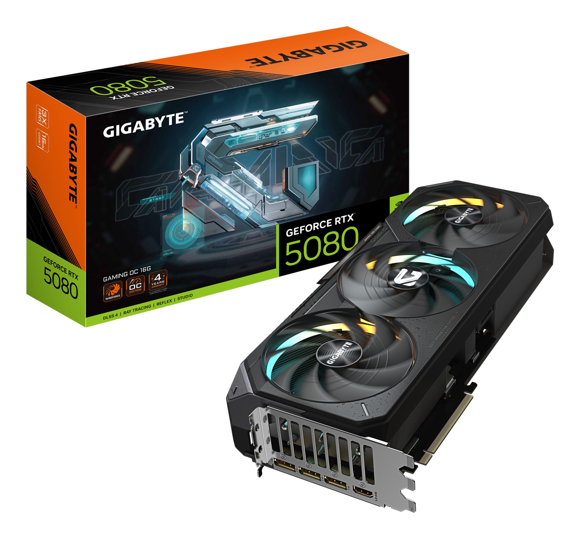 GIGABYTE GeForce RTX 5080 GAMING OC 16G Scheda Grafica - 16GB GDDR7 256 bit PCI-E 5.0 2730MHz Core Clock 3 x DisplayPort 1 x HDMI GV-N5080GAMING OC-16GD