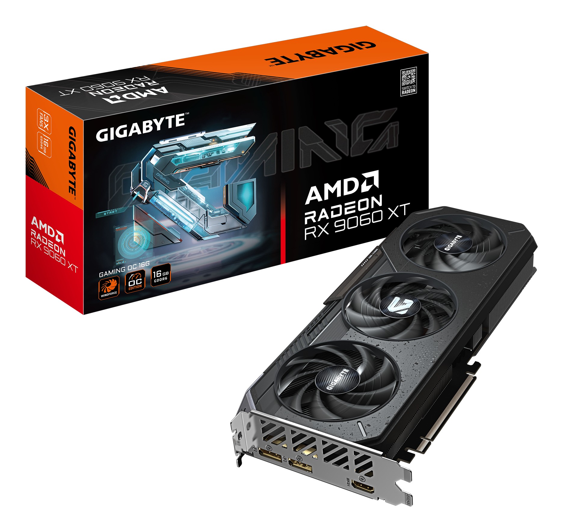 GIGABYTE Radeon RX 9060 XT GAMING OC 16G Scheda Grafica - 16GB GDDR6 128bit PCI-E 5.0 3320 MHz Frequenza core 2 x DisplayPort 1 x HDMI GV-R9060XTGAMING OC-16GD