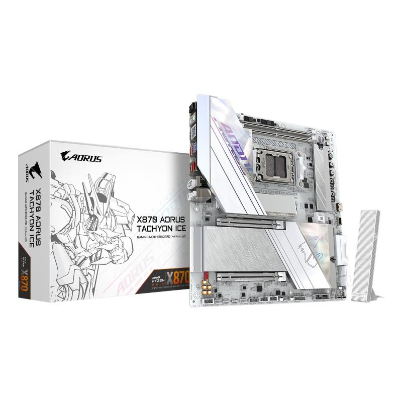 Gigabyte x870 aorus tachyon ice scheda madre - supporta cpu amd ryzen 9000, vrm digitale a 18+2+2 fasi, fino a 9600 mhz ddr5