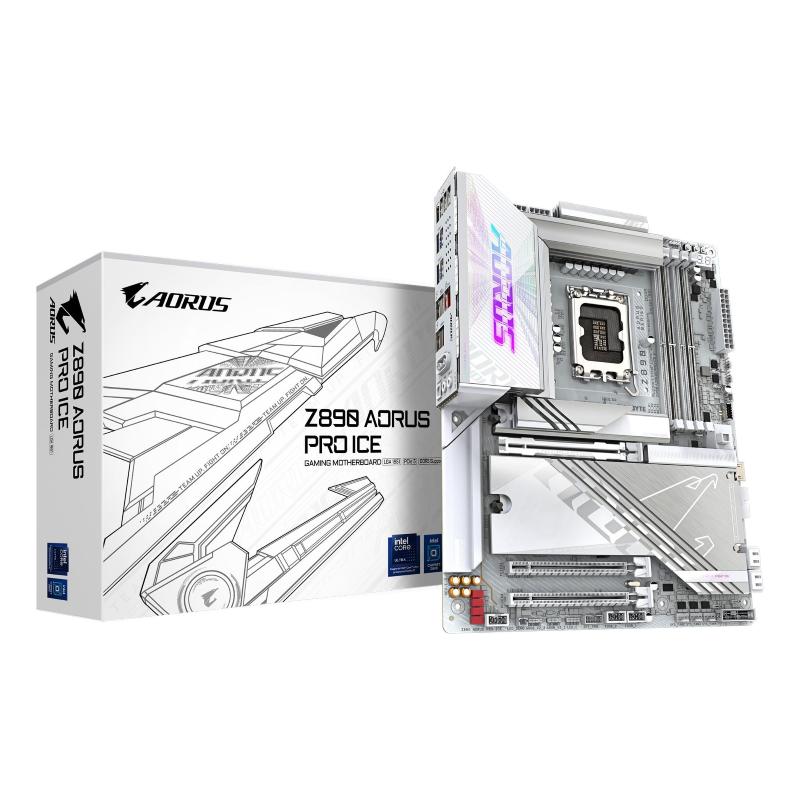 Gigabyte z890 aorus pro ice scheda madre - supporta cpu intel core ultra (serie 2), vrm a 16+1+2 fasi, fino a 9500mhz ddr5