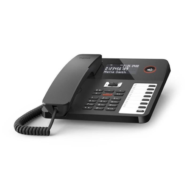 Gigaset desk 800 telefono da tavolo con ampio display retoilluminato segreteria telefonica 7 x 2 tasti programmabili presa cuffie nero
