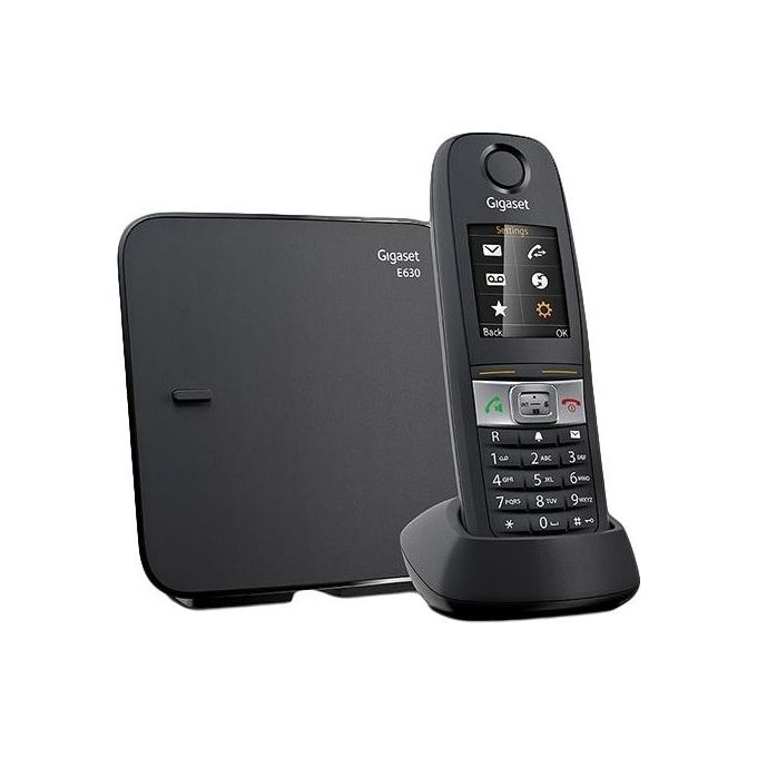 Gigaset E630 E630 Telefono con Display TFT a Colori Resistente a Polvere e Spruzzi d'Acqua IP65 Funzione Torcia Allarme Vibrante e Lampeggiante Controllo Volume Laterale Tecnologia ECO DECT Made in Germany colore Nero Gigaset E630 E630 Telefono con Display TFT a Colori Resistente a Polvere e Spruzzi d'Acqua IP65 Funzione Torcia Allarme Vibrante e Lampeggiante Controllo Volume Laterale Tecnologia ECO DECT Made in Germany colore Nero