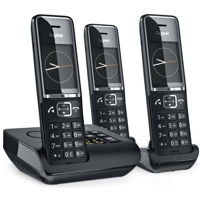 Gigaset L36852-H3021-B114 COMFORT 550A Telefono Cordless Trio Segreteria Vivavoce Display 2.2'' 200 Contatti colore Nero Gigaset L36852-H3021-B114 COMFORT 550A Telefono Cordless Trio Segreteria Vivavoce Display 2.2'' 200 Contatti colore Nero