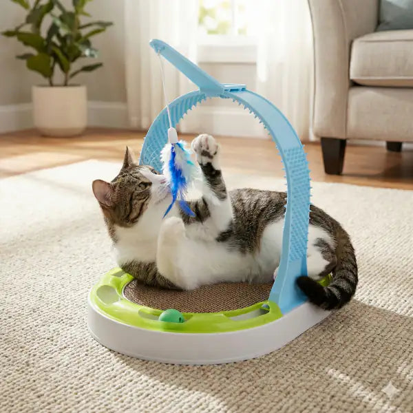 Gioco interattivo per gatti Tiragraffi 4 in 1 Imac Misura 40x30x31,5 cm - Tiragraffi gatto - 1° ORDINE? scegli tra BZR5 - BZR20 + 200 pt fedeltà