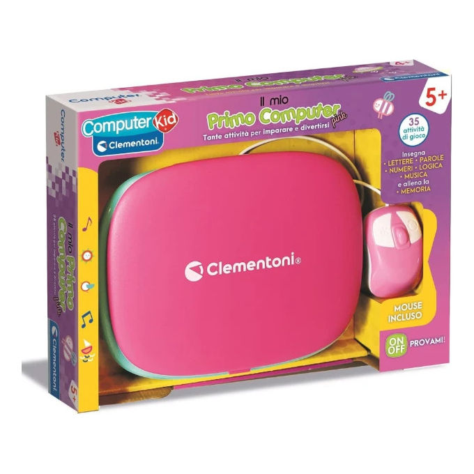 Gioco prescolare Il Mio Primo Computer con mouse 5a+ COMPUTER KID Rosa 16657