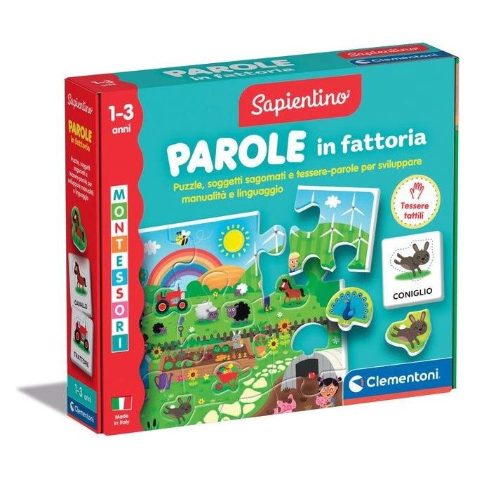 Gioco prescolare Parole in Fattoria 12-36m SAPIENTINO BABY MONTESSORI 16864