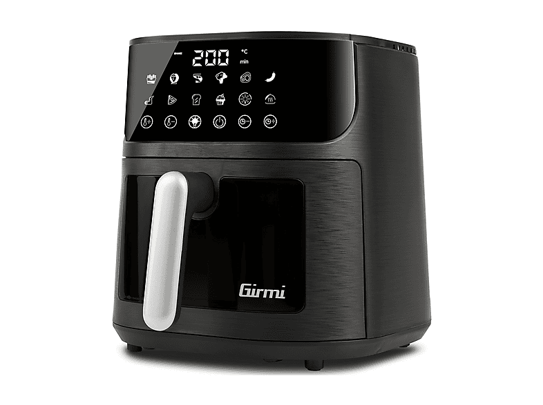 GIRMI FRIGGITRICE AD ARIA 6L ARIA, capacità 6 l, Max potenza 1500 W, Nero-Grigio Argento