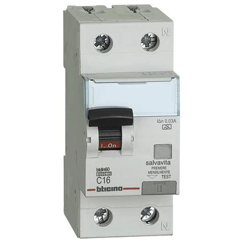 Gn8813a16 Interruttore Magnetotermico Differenziale Btdin60 1p+n Tipo A 16a - Bticino