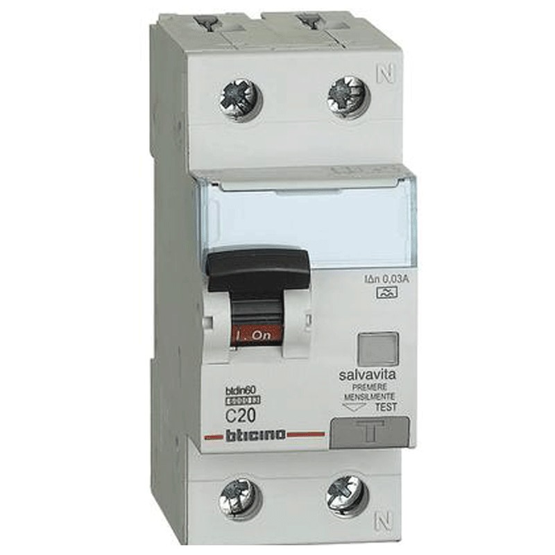 Gn8813a20 Interruttore Magnetotermico Differenziale Btdin60 1p+n Tipo A 20a - Bticino