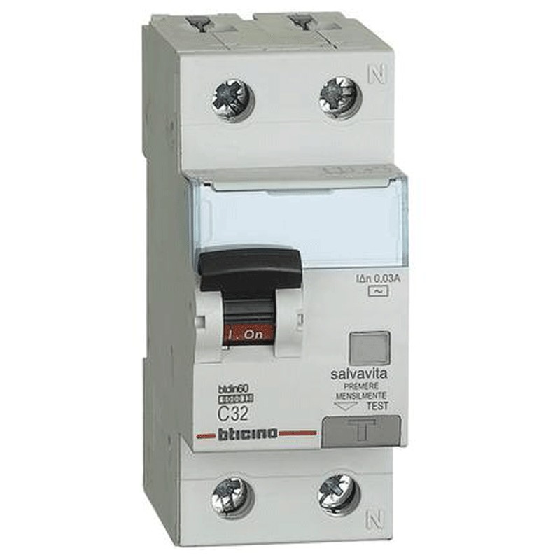 Gn8813ac32 Interruttore Magnetotermico Differenziale Btdin60 1p+n Tipo Ac 32a - Bticino