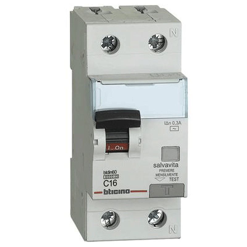 Gn8814ac16 Interruttore Magnetotermico Differenziale Btdin60 1p+n Tipo Ac 16a - Bticino Gn8814ac16 Interruttore Magnetotermico Differenziale Btdin60 1p+n Tipo Ac 16a - Bticino