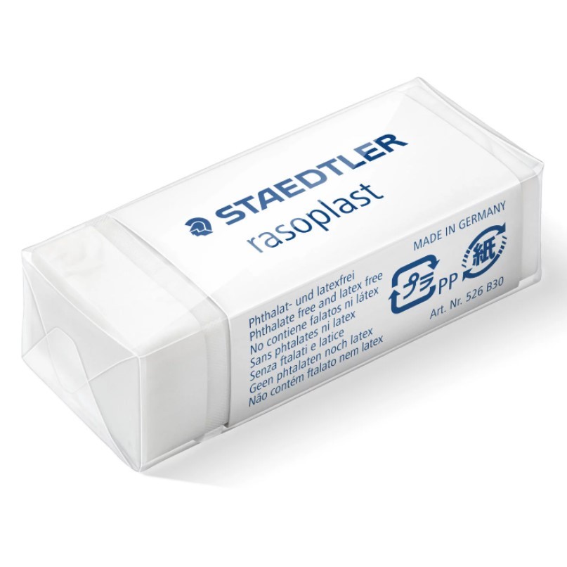 Gomma da cancellare Staedtler Rasoplast 526 B30 - Cancellazione di alta qualità - Spreco minimo - Colore bianco Gomma da cancellare Staedtler Rasoplast 526 B30 - Cancellazione di alta qualità - Spreco minimo - Colore bianco