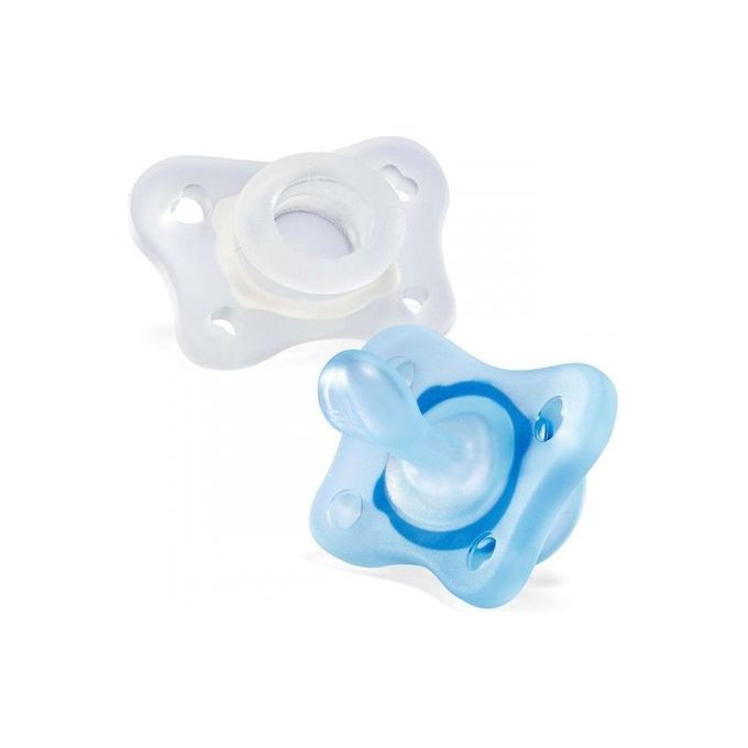 Gommotto bimbo Dual Soft (2-6m) silicone 2 pz PHYSIOFORMA Trasparente e Azzurro 7308861