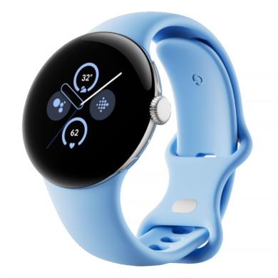Google Pixel Watch 2 argento lucido Cinturino Sport azzurro cielo (Wi-Fi) - Ricondizionato - ottimo - Grade A